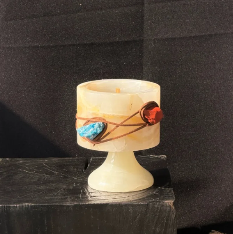 Vintage Collectible Marbles - İskandinav Amber Yeşim Mumluk Bardak Vintage