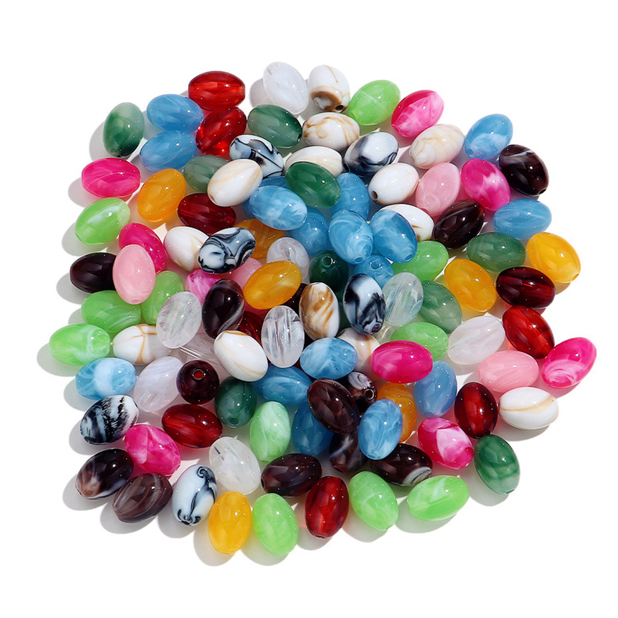 Vintage Collectible Marbles - 60 adet 11x16mm ebru renkli geometrik