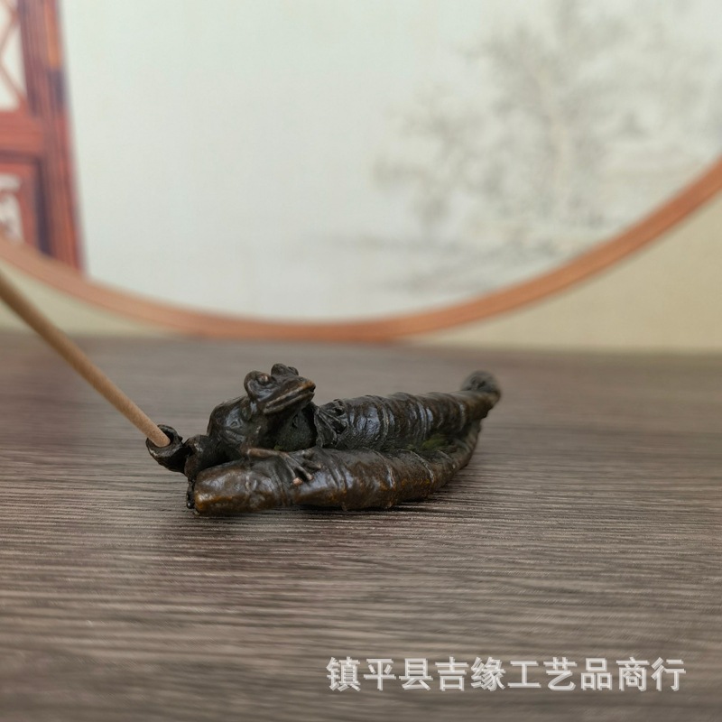 Vintage Collectible Christmas Ornaments - Lotus Yaprağı Kurbağa Tütsülük Antika Çeşitli