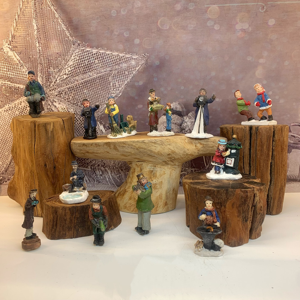 Vintage Collectible Christmas Ornaments - Vintage Viktorya Dönemi Kış Kasabası Mini