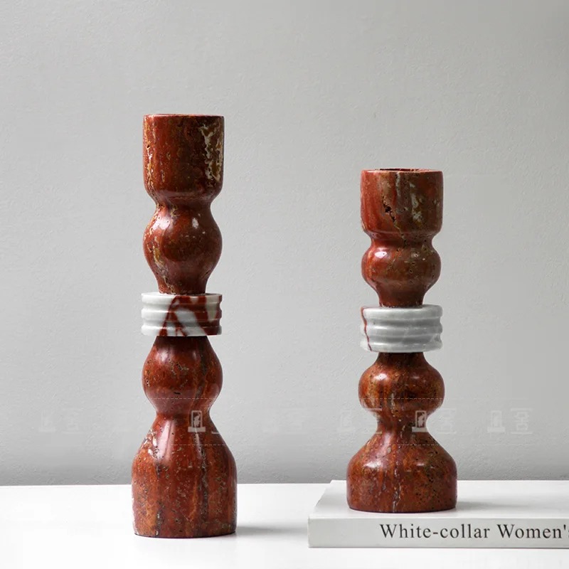Vintage Collectible Marbles - Mermer Mumluk Vintage Masa Üstü Şamdan
